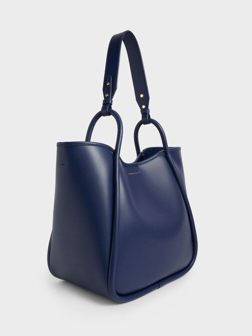 Tubular Slouchy Tote Bag, Navy, hi-res