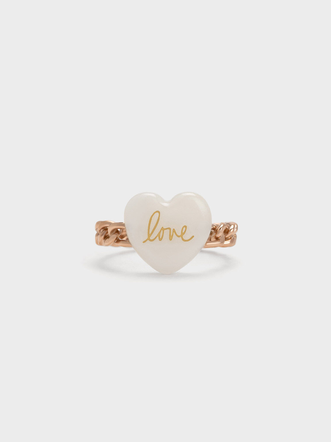 "Love" Heart Braided Ring, Gold, hi-res