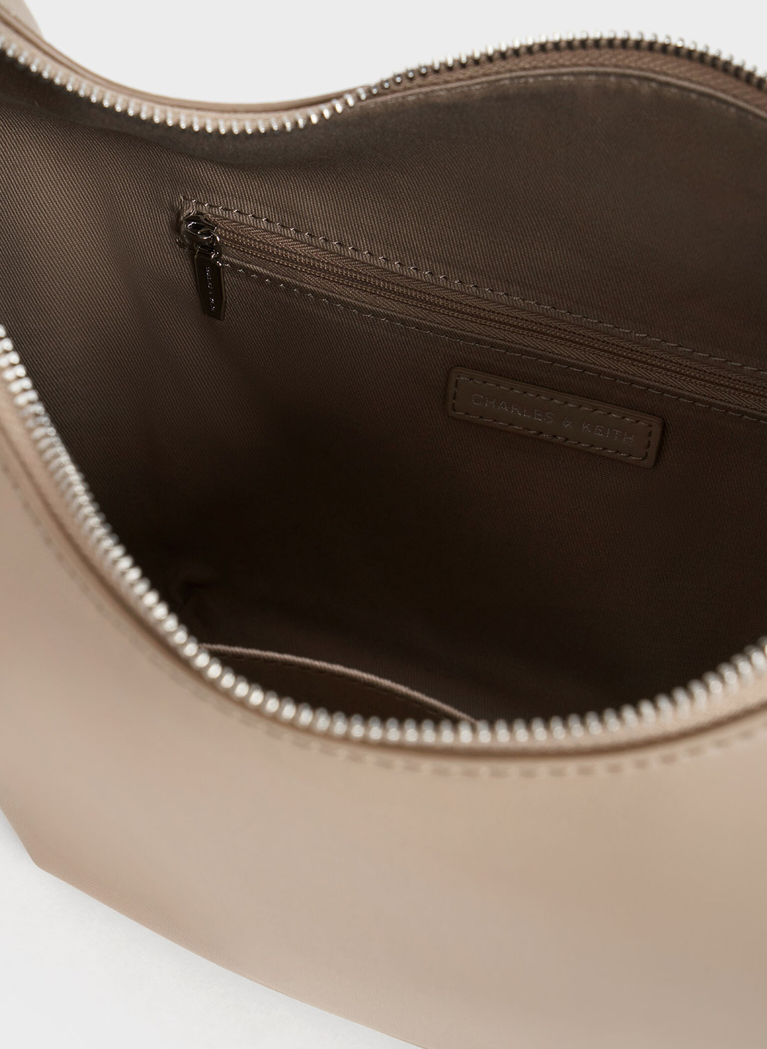 Odella Curved Hobo Bag, Taupe, hi-res