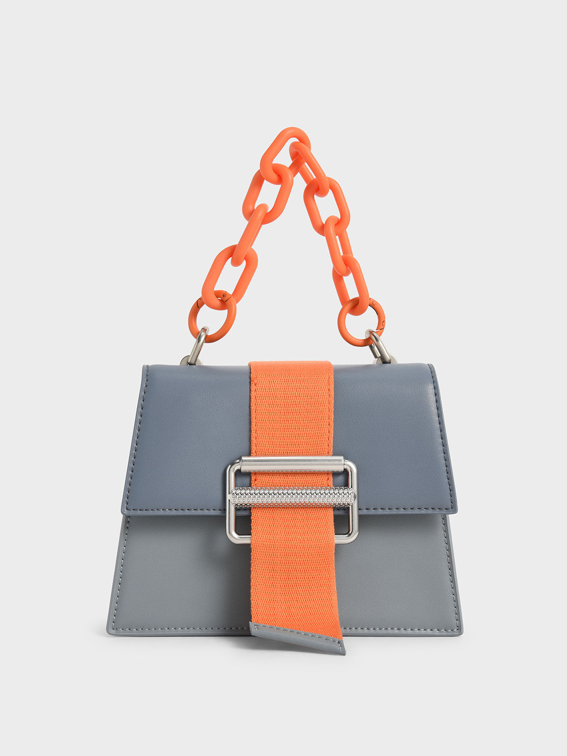 Wren Acrylic Chain-Handle Trapeze Bag, Denim Blue, hi-res