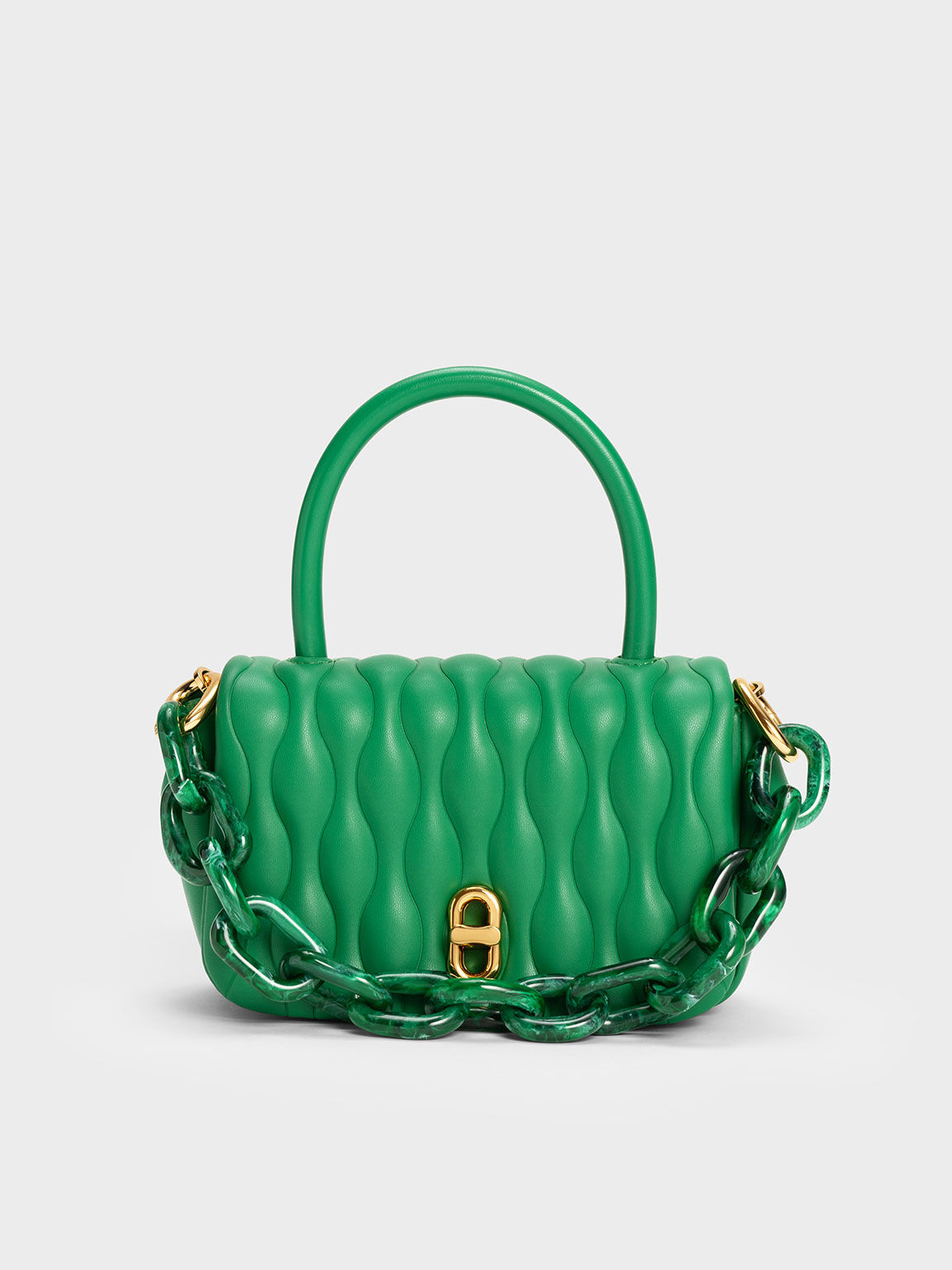 Iva Boxy Top Handle Bag, Green, hi-res