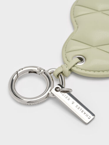 Heart Quilted Mirror Charm, Matcha Green, hi-res