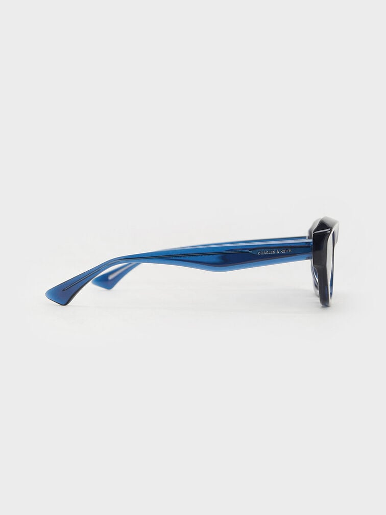 Onyx Recycled Acetate Cat-Eye Sunglasses, Blue, hi-res