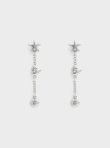 Orinda Crystal Drop Earrings, Silver, hi-res