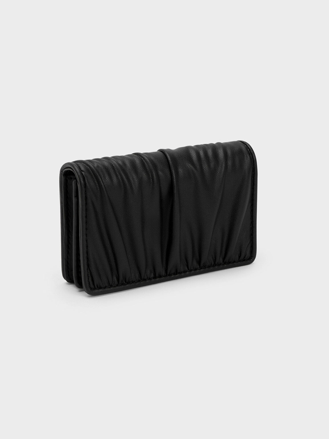 Aldora Ruched Cardholder, Black, hi-res