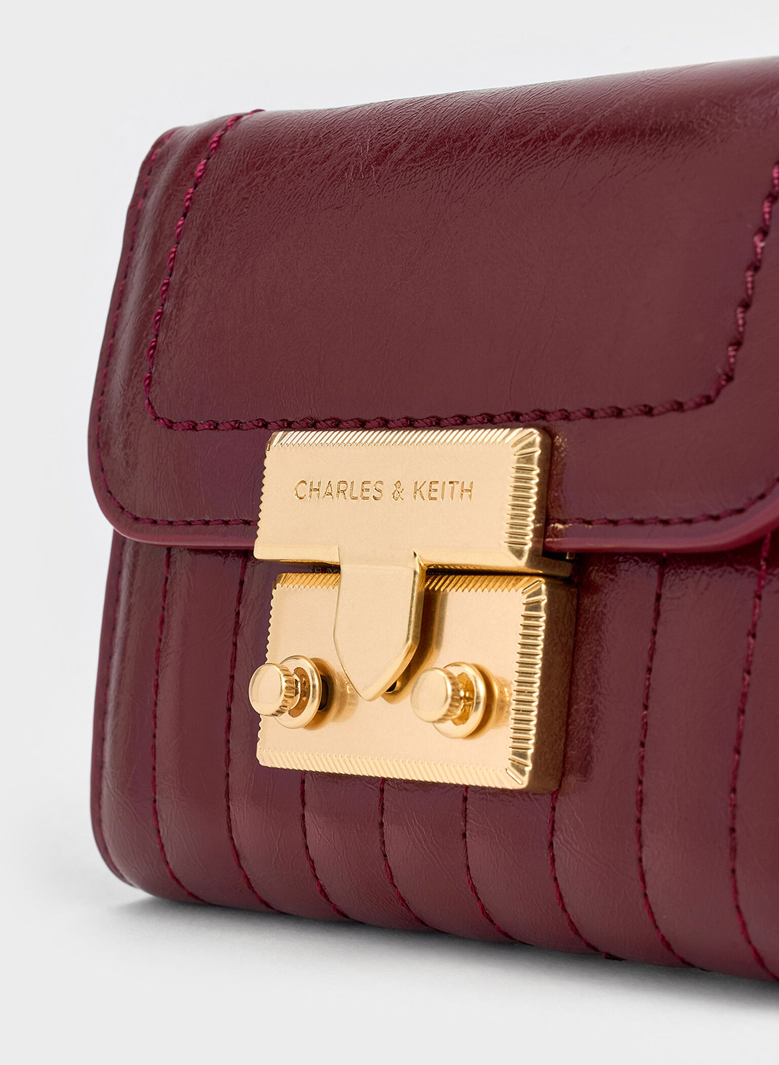 Donna Crinkle-Effect Wallet, Burgundy, hi-res
