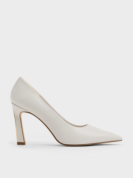 Kerra Pointed High Heels, White, hi-res