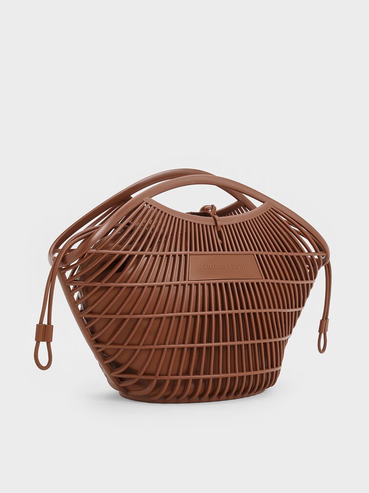 Calypso Fan Curved-Handle Bag, Chocolate, hi-res