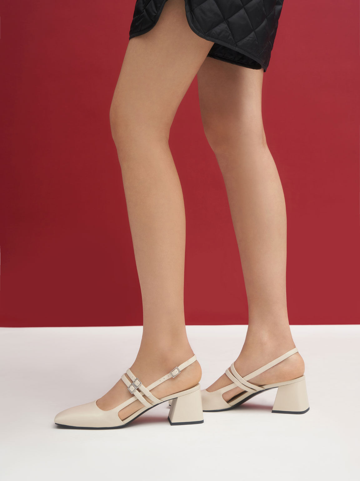 Double Strap Slingback Mary Janes, Chalk, hi-res