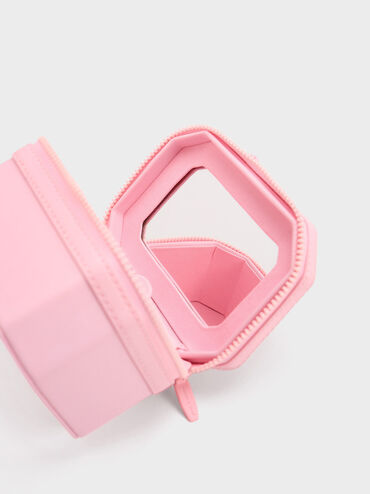 Geometric Boxy Top Handle Bag, Light Pink, hi-res