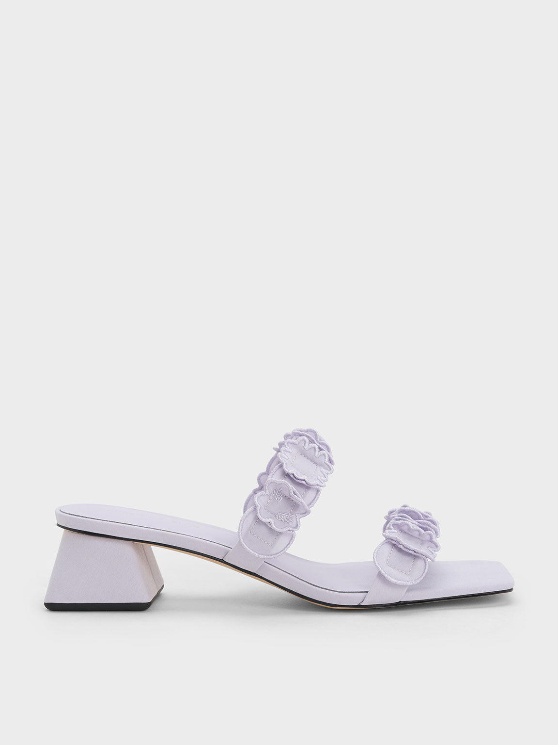Audriana Lilac Textured Block Heel Sandals | Rag & Co. | Wolf & Badger