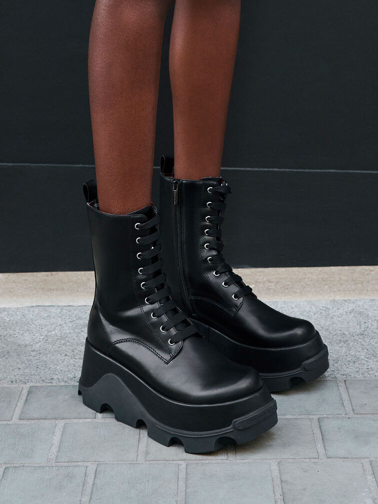 Triana Platform Ankle Boots, Black, hi-res