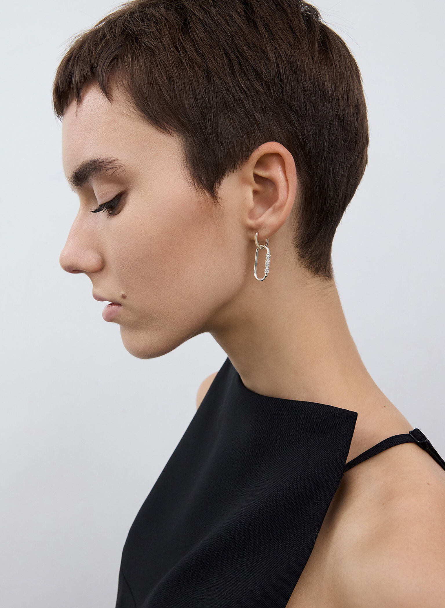 Reagan Crystal Drop Earrings, Silver, hi-res