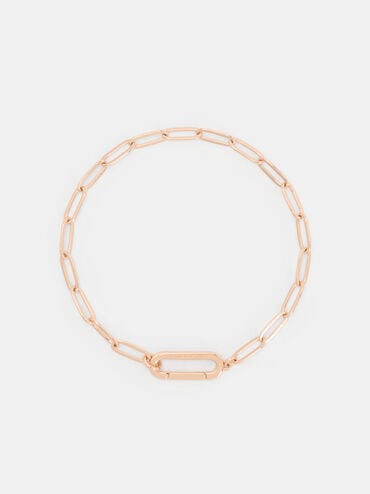 Arleth Oblong-Pendant Chain Bracelet, Rose Gold, hi-res