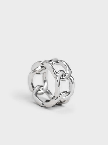 Gabine Chain-Link Ring, Silver, hi-res