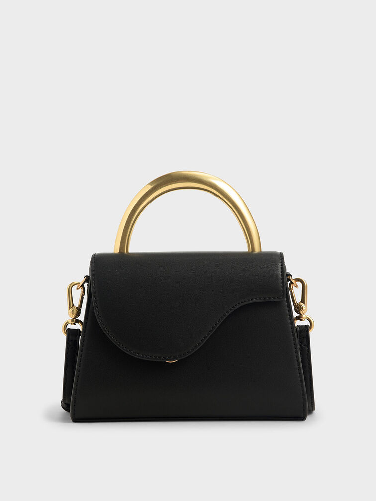 Angular Flap Bag, Black, hi-res