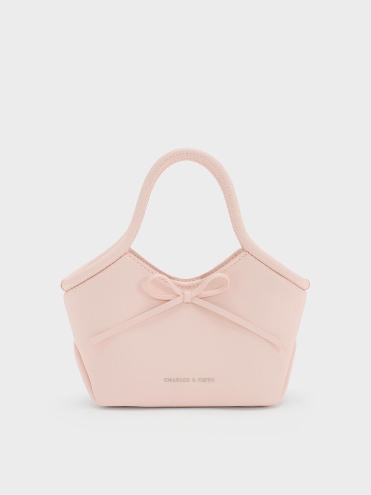 Hazel Bow Tubular Top Handle Bag, Soft Pink, hi-res