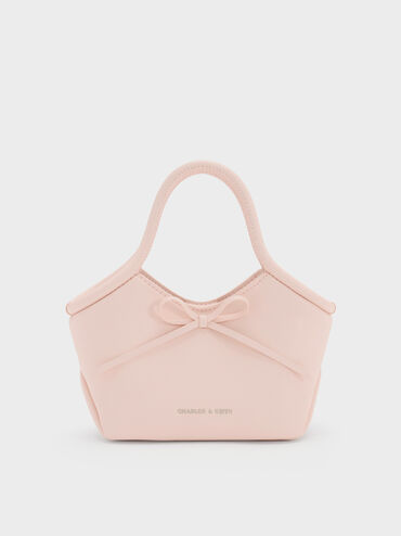 Hazel Bow Tubular Top Handle Bag, Soft Pink, hi-res