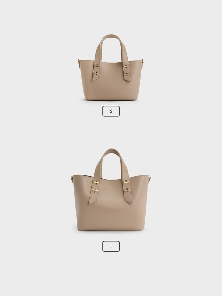 Shania Tote Bag, Taupe, hi-res