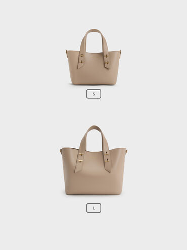 Shania Tote Bag, Taupe, hi-res