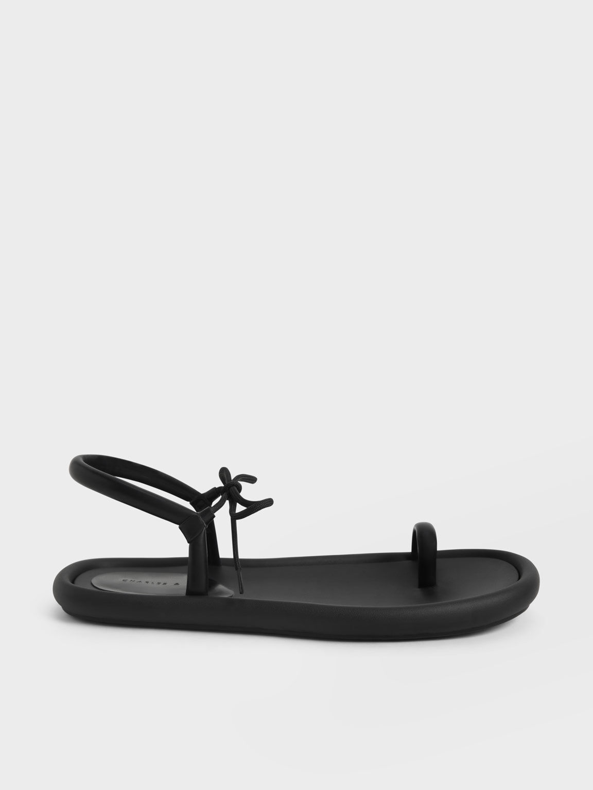 Austell Bow-Tie Toe-Ring Padded Sandals, Black, hi-res