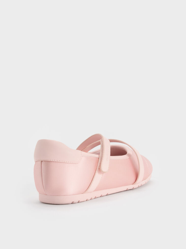 Girls' Recycled Polyester Mary Jane Sneakers, Light Pink, hi-res