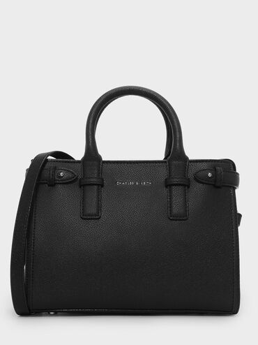 Basic Top Handle Bag, Black, hi-res