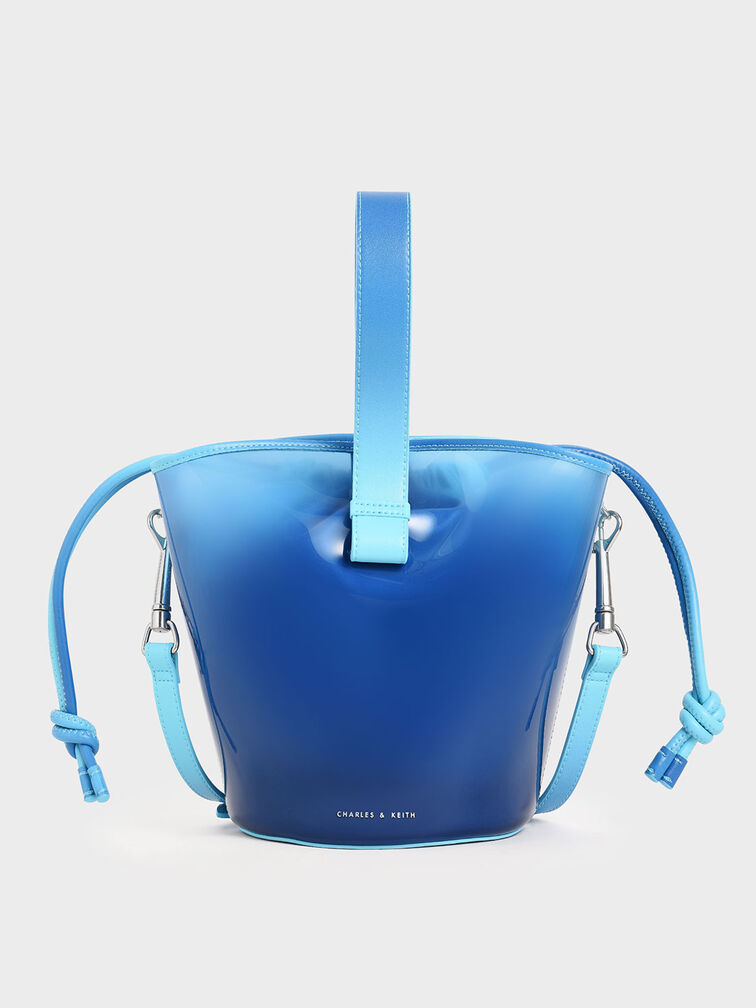 See-Through Effect Bucket Bag, Blue, hi-res