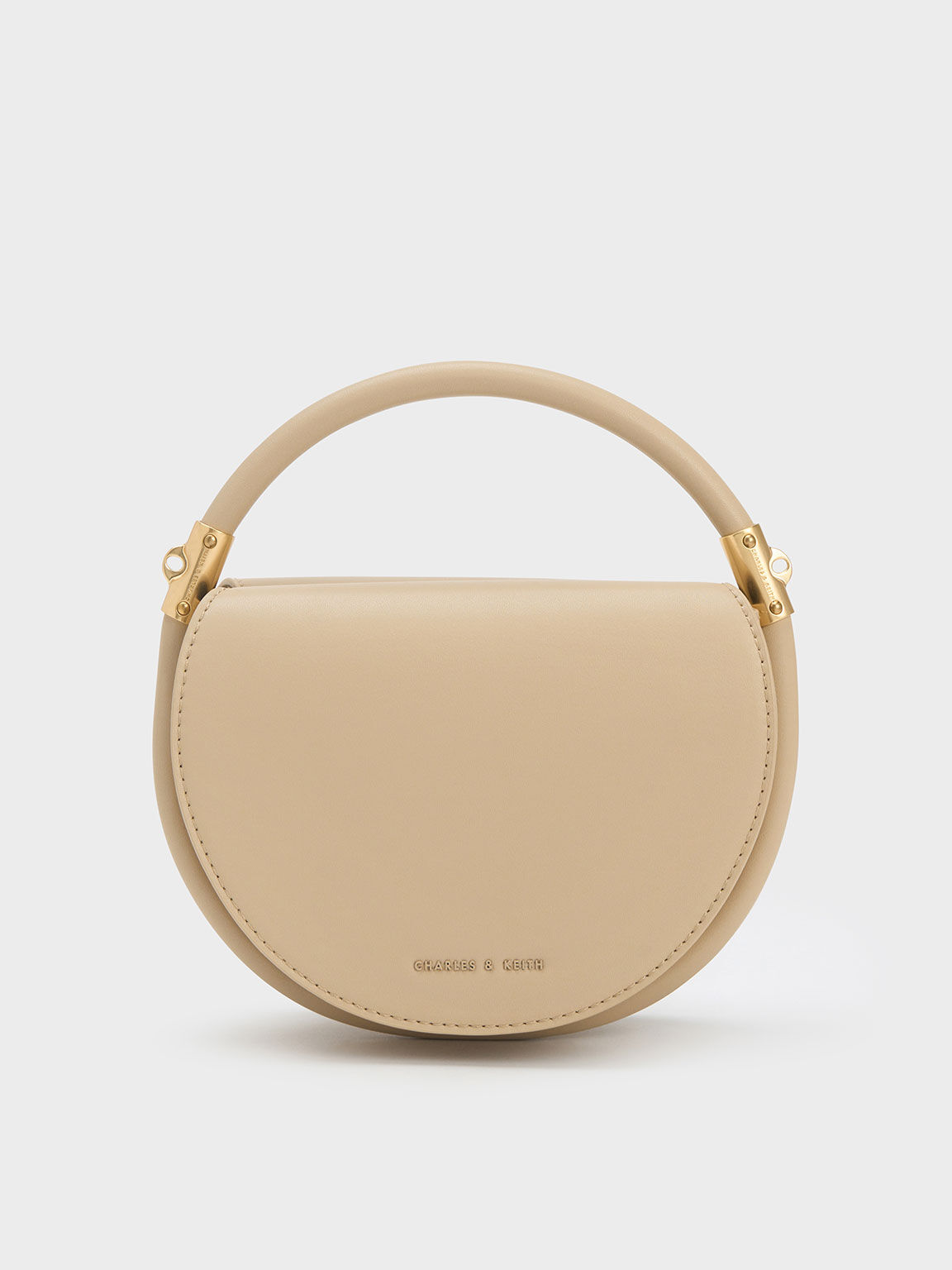 Lara Circle Handle Bag, Beige, hi-res