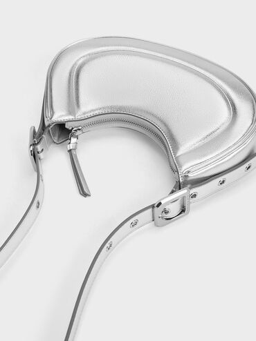 Bolso curvo Petra, Plateado, hi-res