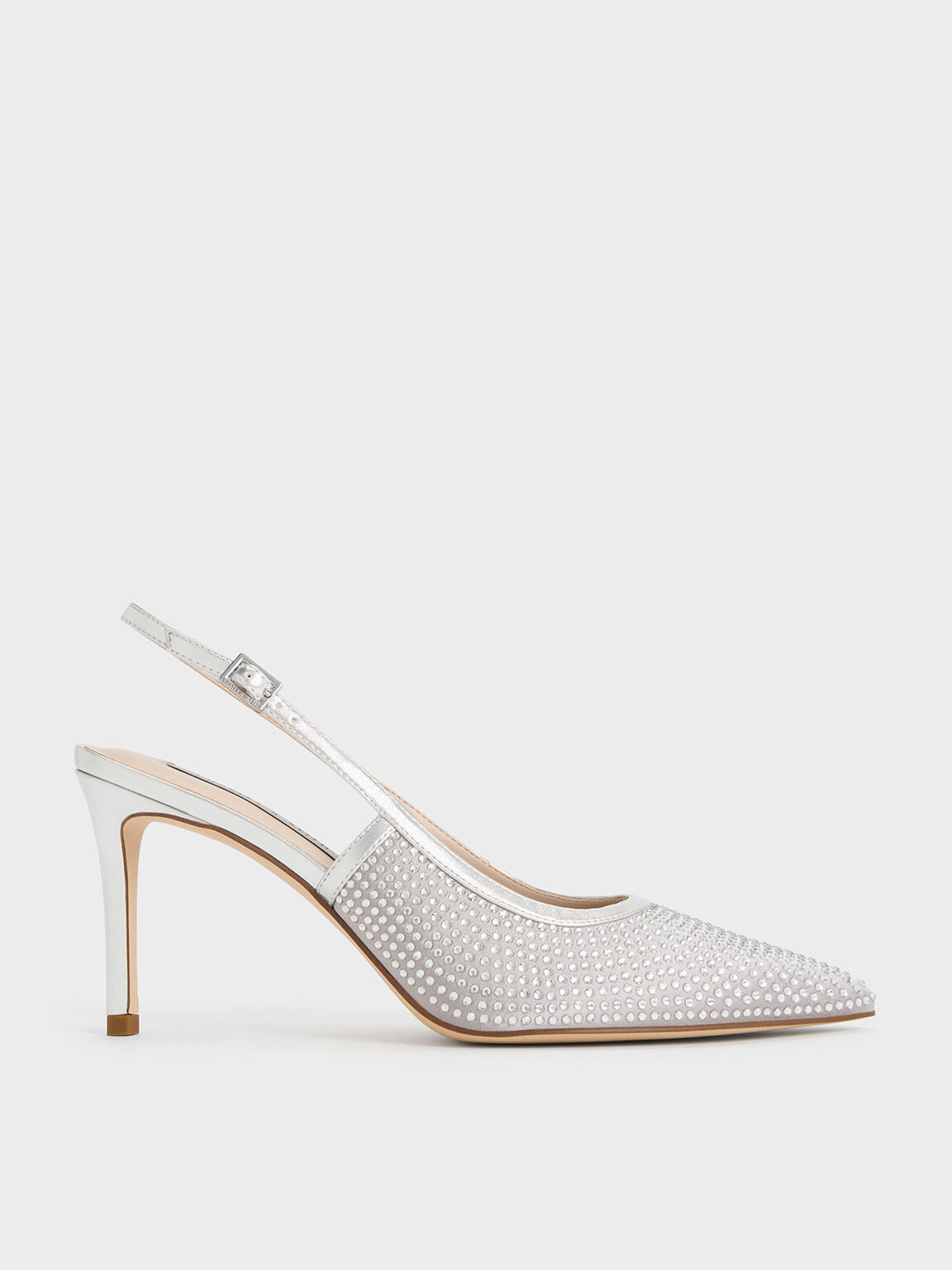 Silver slingback heels 2025