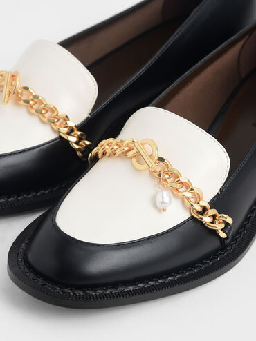 Two-Tone Chain Link Loafers, Multi, hi-res