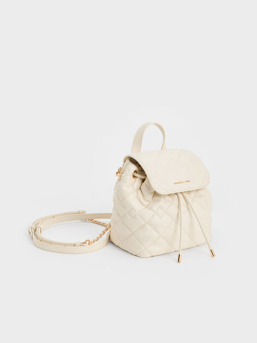 Aubrielle Quilted Backpack, Cream, hi-res