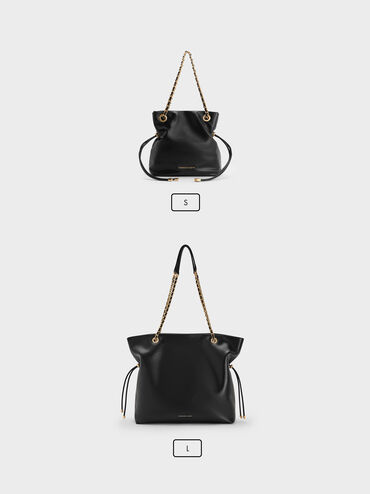 Arya Braided-Chain Crossbody Bag, Black, hi-res