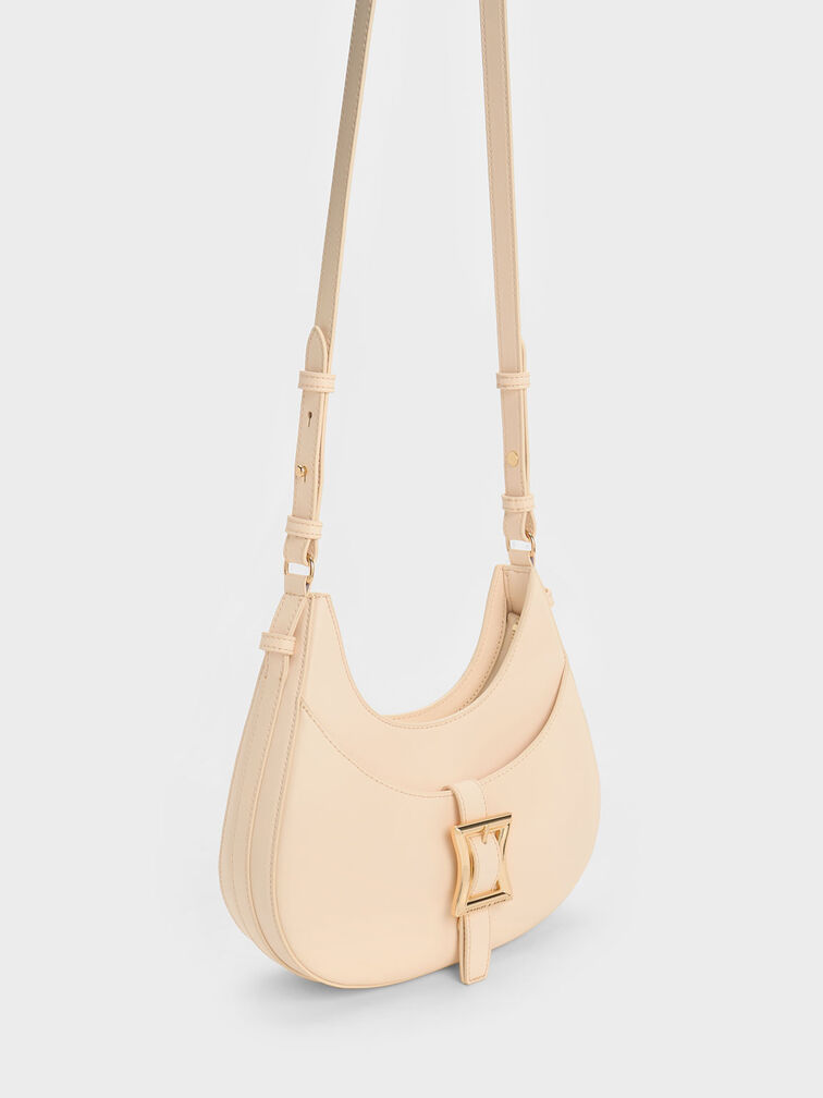 Xanthe Hobo Bag, Beige, hi-res