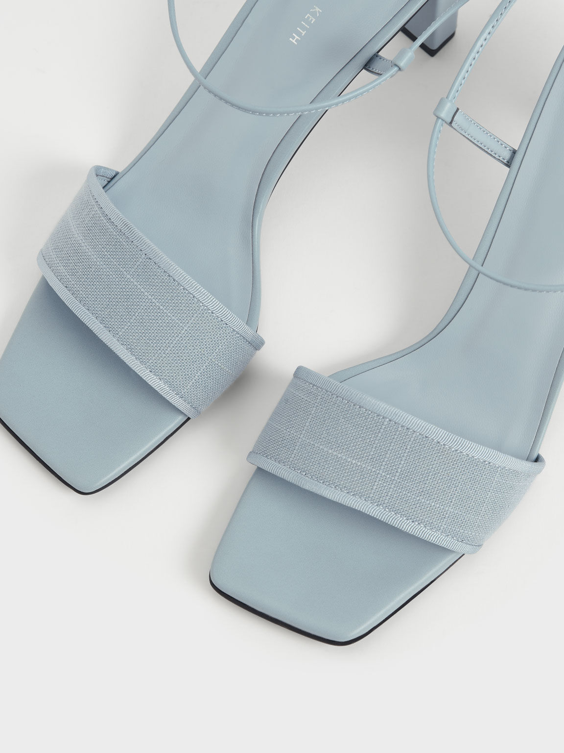 Linen Tie-Around Sandals, Light Blue, hi-res