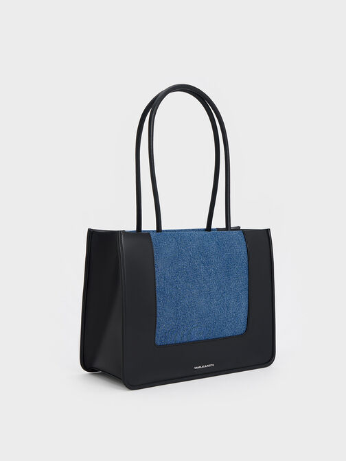 Daylla Denim Tote Bag, Denim Blue, hi-res