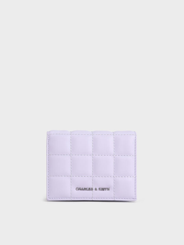 Cassia Quilted Wallet On Chain, Lilac, hi-res