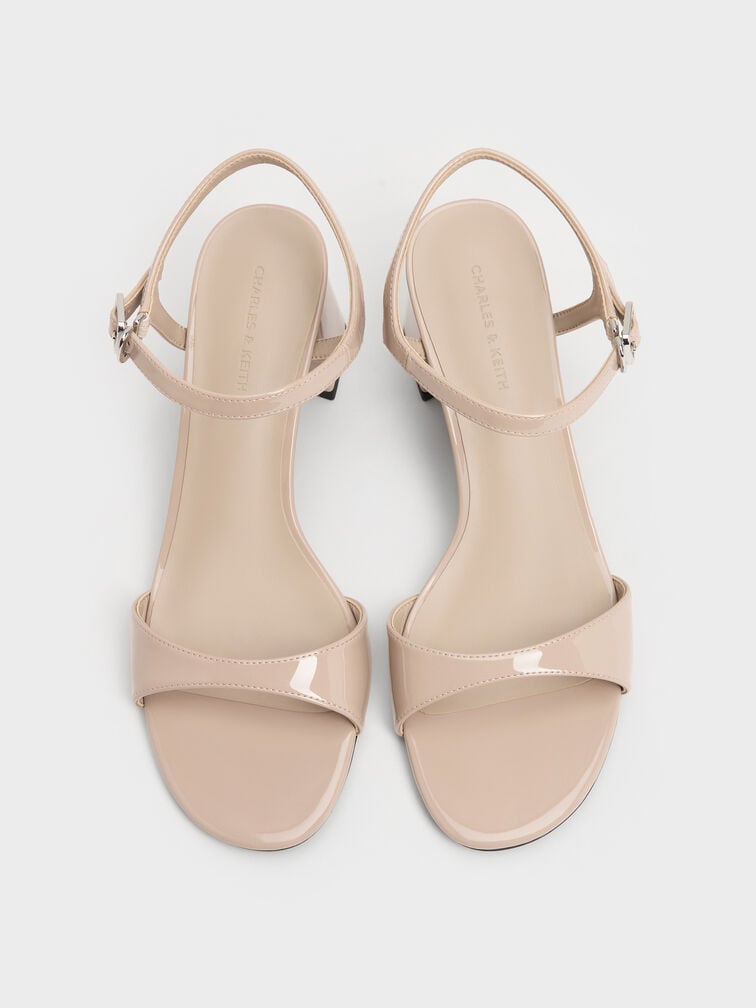 Betty Patent Block-Heel Sandals, Nude, hi-res