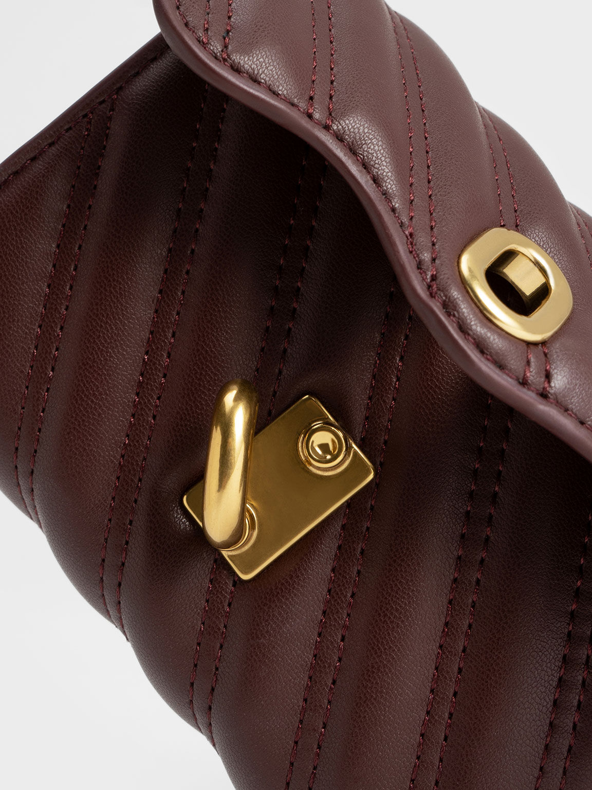 Freja Wavy Quilted Wallet, Dark Chocolate, hi-res