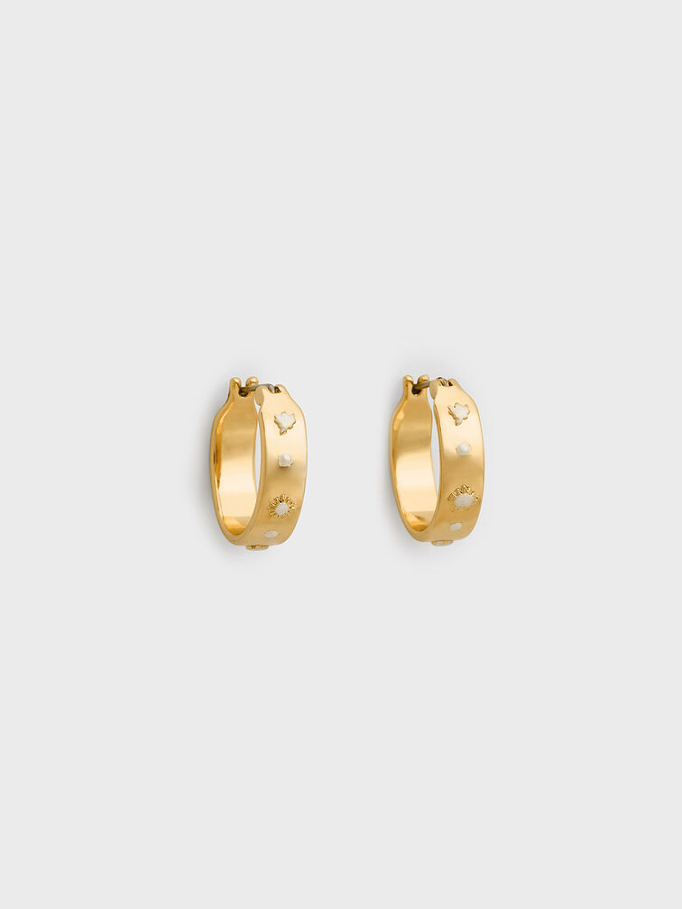 Leonora Small Hoop Earrings, Gold, hi-res