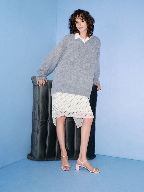 Emmaline Patent Leather Crystal Sandals, Pink, hi-res