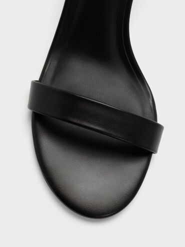 Slant-Heel Ankle-Strap Sandals, Black, hi-res