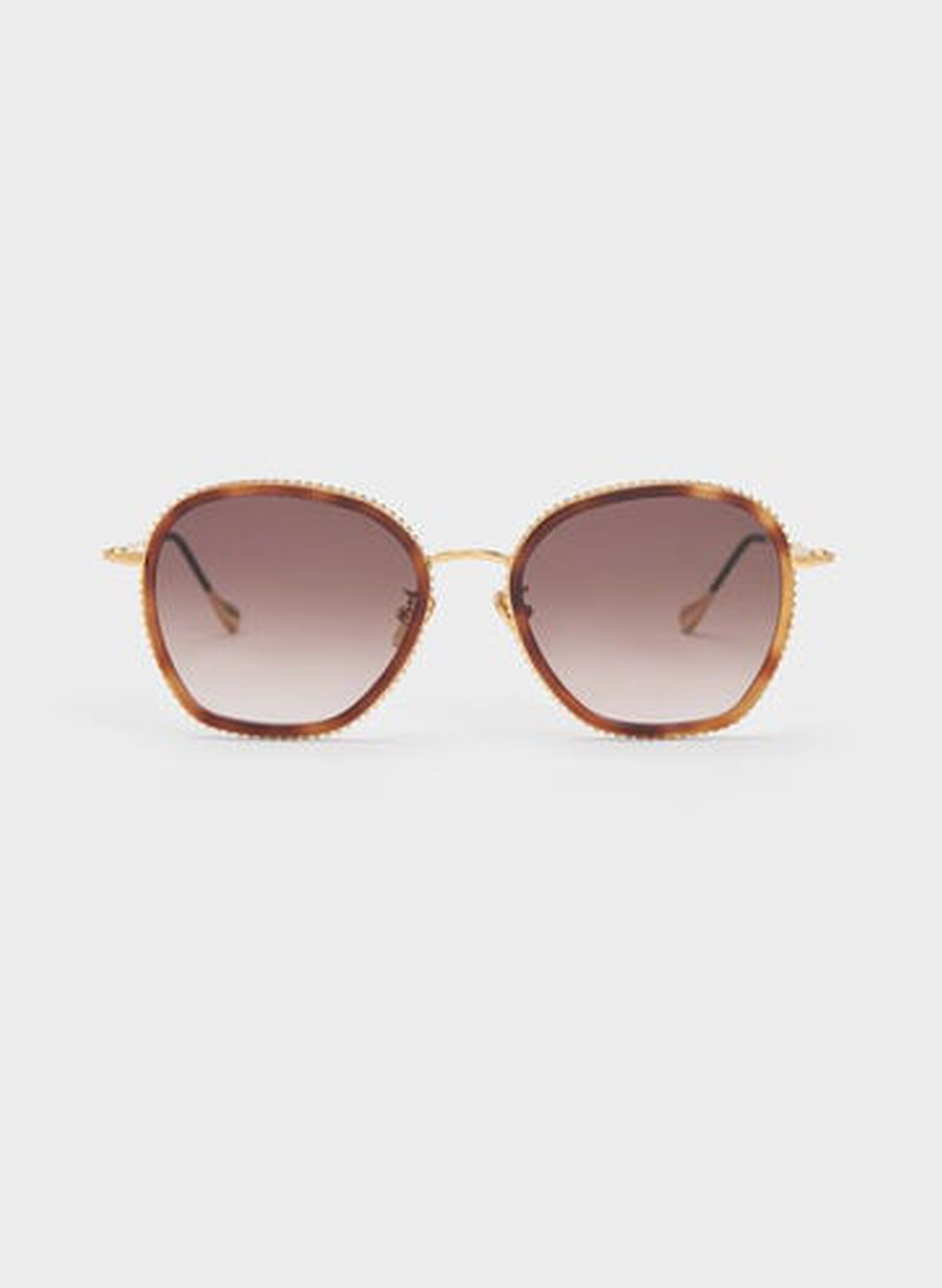 Gafas de sol de mariposa metálica torcida, Nacar, hi-res