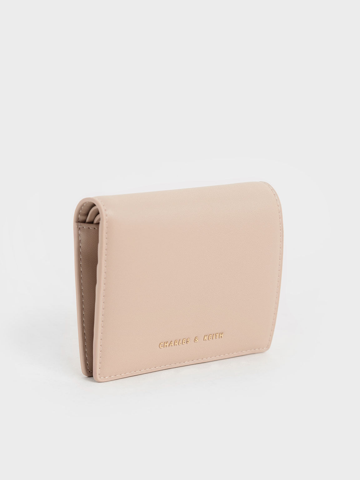 Evelynn Snap Button Mini Wallet, Beige, hi-res
