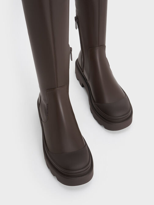 Indra Knee-High Boots, Dark Brown, hi-res