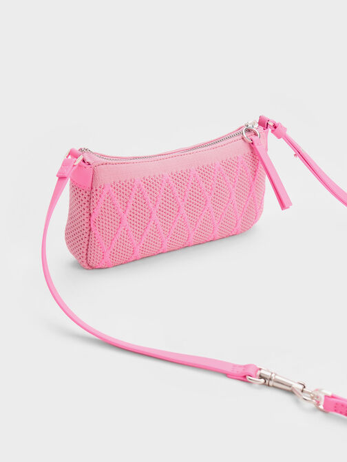 Genoa 菱格針織手機包, 粉紅色, hi-res