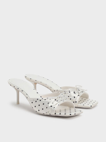 Sadira Satin Polka-Dot Heeled Mules, Multi2, hi-res
