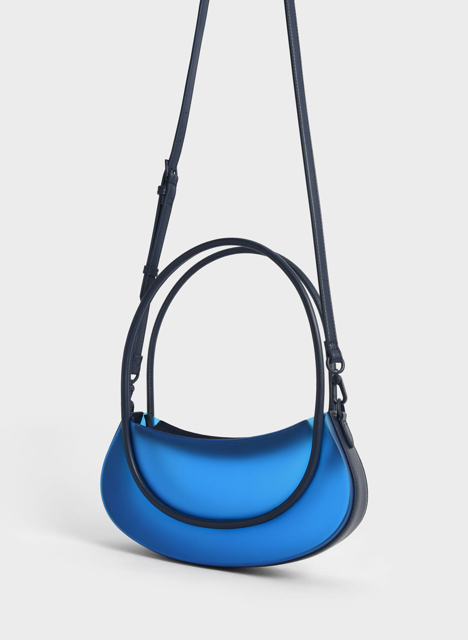 Graphic Top Handle Shoulder Bag, Blue, hi-res