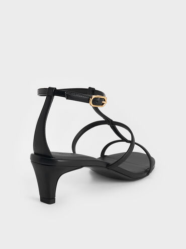 T-Bar Kitten-Heel Ankle-Strap Sandals, Black, hi-res